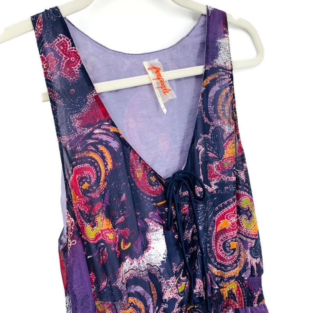 Free People Falling For Georgette Paisley Midi Dress S - Picture 12 of 16
